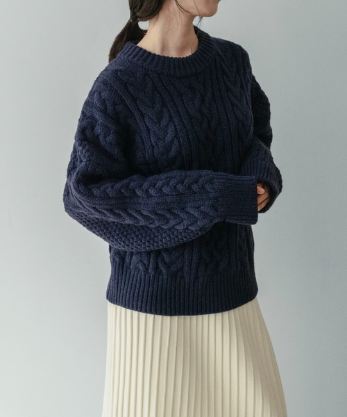 セール】【on:nue】[着用動画あり！/選べる4色展開] ふんわりケーブル