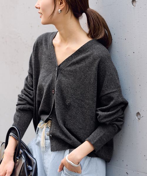 FRAMeWORK（フレームワーク）の「≪追加≫2WAYカーディガン（カーディガン/ボレロ・レディース・チャコールグレー/スカイブルー/ラベンダー/レッド・FREE）」の17枚目の写真