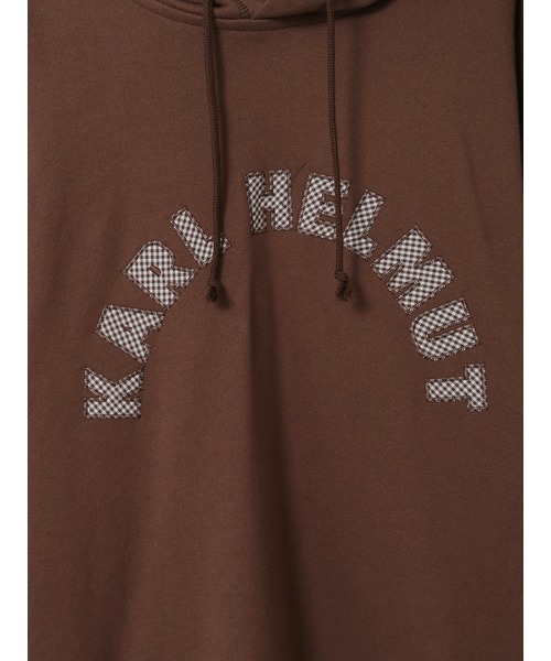 KARL HELMUT(カールヘルム)の「ロゴアップリケ使いフード付きトレーナー(パーカー・メンズ・ブラック/レッド/グリーン/チョコ・MEDIUM/LARGE)」の6枚目の写真
