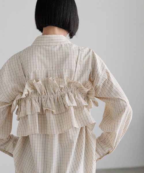 LOWRYS FARM（ローリーズファーム）の「チェックフリルビスチェ　638585（キャミソール・レディース・グレー/ブラック/ブラウン・FREE）」の17枚目の写真