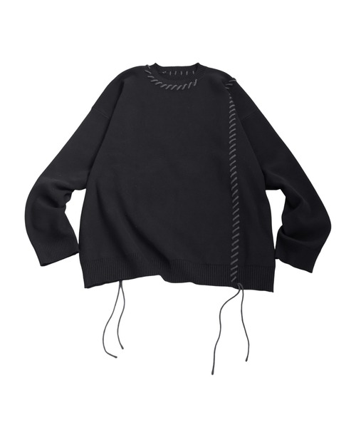 antiqua(アンティカ)の「配色ステッチ ニット(ニット/セーター・レディース・グレー/ブラック/アイボリー・ONESIZE)」の14枚目の写真