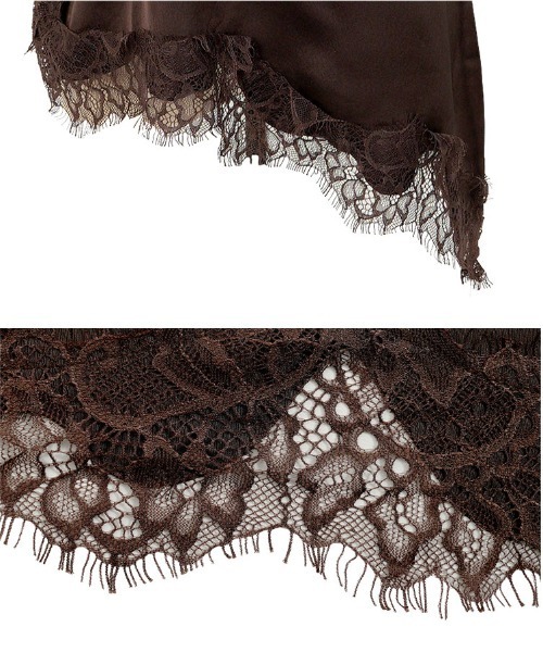 KOBE LETTUCE（コウベレタス）の「サテンレースキャミソール（キャミソール・レディース・アイボリー/ブラック/ブラウン・M）」の9枚目の写真