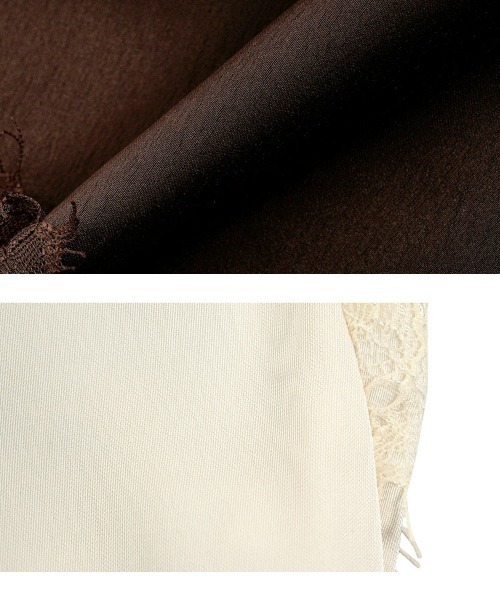 KOBE LETTUCE（コウベレタス）の「サテンレースキャミソール（キャミソール・レディース・アイボリー/ブラック/ブラウン・M）」の10枚目の写真