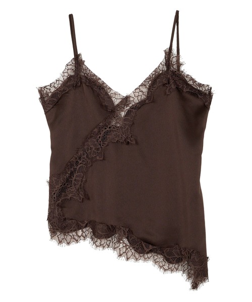 KOBE LETTUCE（コウベレタス）の「サテンレースキャミソール（キャミソール・レディース・アイボリー/ブラック/ブラウン・M）」の13枚目の写真