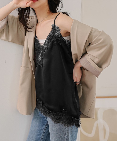 サテンレースキャミソール（キャミソール）｜KOBE LETTUCE