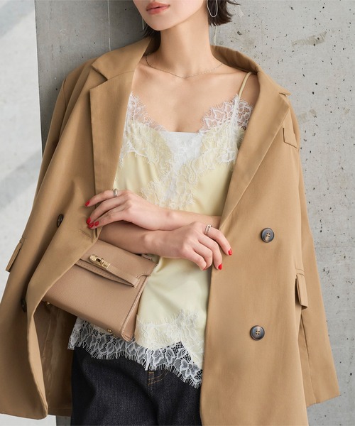 KOBE LETTUCE(コウベレタス)の「サテンレースキャミソール(キャミソール・レディース・アイボリー/ブラック/ブラウン/ホワイト×イエロー/ホワイト×ブラック・M)」の20枚目の写真