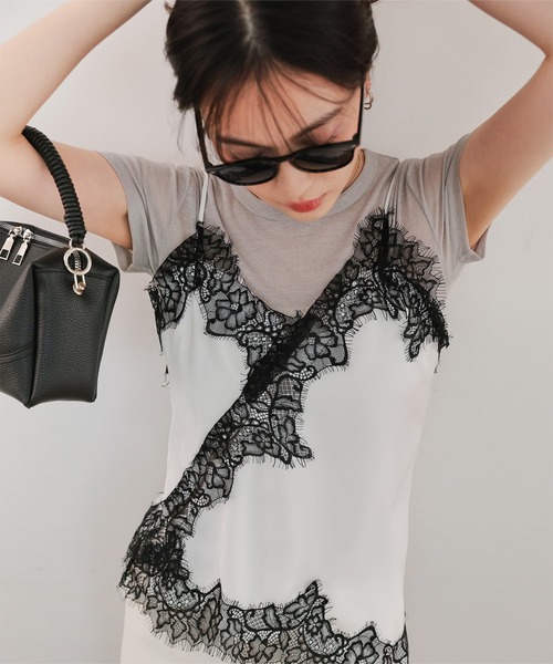 サテンレースキャミソール（キャミソール）｜KOBE LETTUCE