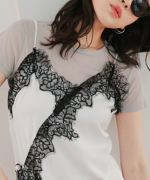 サテンレースキャミソール（キャミソール）｜KOBE LETTUCE