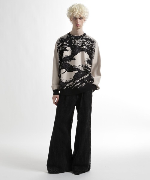 HARE（ハレ）の「BONSAI KNIT(HARE)（ニット/セーター・メンズ・ブラック/ホワイト・FREE）」の3枚目の写真