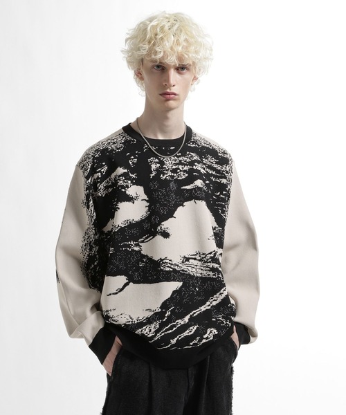 HARE（ハレ）の「BONSAI KNIT(HARE)（ニット/セーター・メンズ・ブラック/ホワイト・FREE）」の8枚目の写真