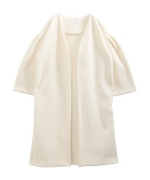 MERAKI（メラキ）の「バックフリルノーカラーロングコート（ノーカラーコート）」