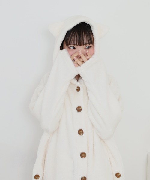 Quelle Chance（ケルシャンス）の「ねこ耳パーカー（パーカー・レディース・ベージュ/オフホワイト・M/L）」の3枚目の写真