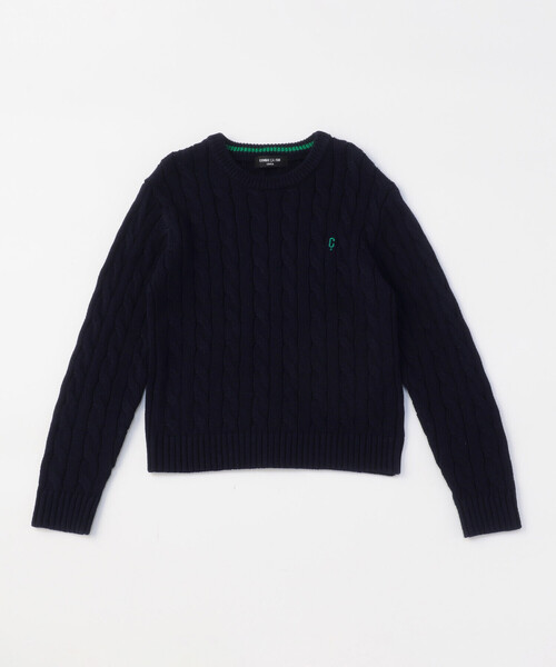 COMME CA ISM(コムサイズム)の「ケーブル編み ニットプルオーバー(ニット/セーター・キッズ・ネイビー/オフホワイト/グリーン/ピンク・130cm/120cm)」の3枚目の写真