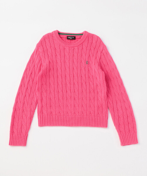 COMME CA ISM(コムサイズム)の「ケーブル編み ニットプルオーバー(ニット/セーター・キッズ・ネイビー/オフホワイト/グリーン/ピンク・130cm/120cm)」の4枚目の写真