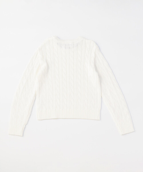 COMME CA ISM(コムサイズム)の「ケーブル編み ニットプルオーバー(ニット/セーター・キッズ・ネイビー/オフホワイト/グリーン/ピンク・130cm/120cm)」の8枚目の写真