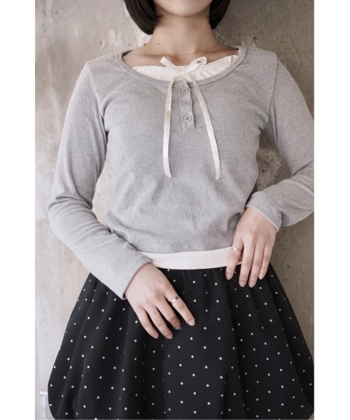 SALTMINT（ソルトミント）の「ドットミニバルーンスカパン（スカート・レディース・アイボリー/ブラック・FREE）」の3枚目の写真