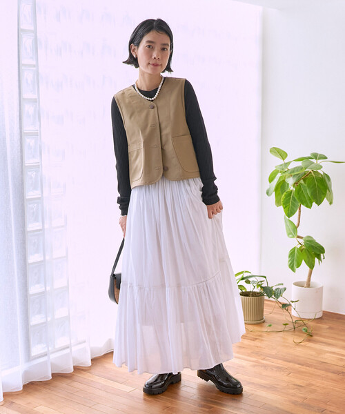 FREAK'S STORE(フリークスストア)の「RED KAP × FREAK'S STORE/レッドキャップ 別注 バックギャザーベスト<セットアップ対応>(ベスト・レディース・ベージュ/ナチュラル/オリーブ/その他2/ネイビー・フリ-)」の8枚目の写真