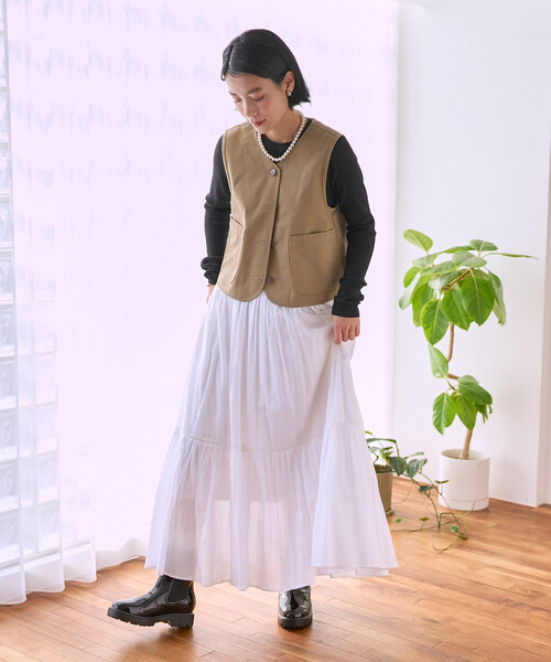 FREAK'S STORE(フリークスストア)の「RED KAP × FREAK'S STORE/レッドキャップ 別注 バックギャザーベスト<セットアップ対応>(ベスト・レディース・ベージュ/ナチュラル/オリーブ/その他2/ネイビー・フリ-)」の9枚目の写真