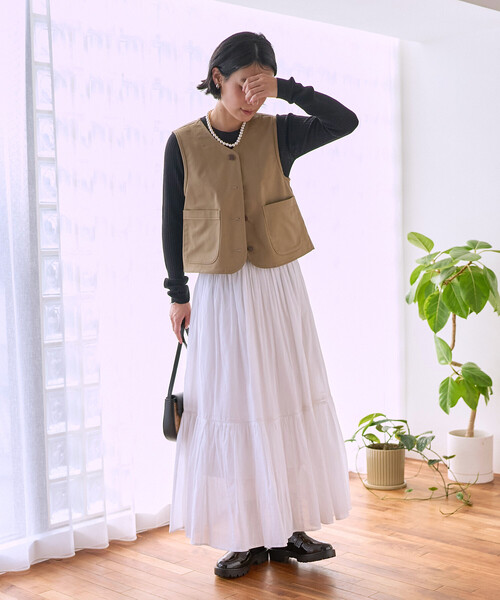 FREAK'S STORE(フリークスストア)の「RED KAP × FREAK'S STORE/レッドキャップ 別注 バックギャザーベスト<セットアップ対応>(ベスト・レディース・ベージュ/ナチュラル/オリーブ/その他2/ネイビー・フリ-)」の10枚目の写真