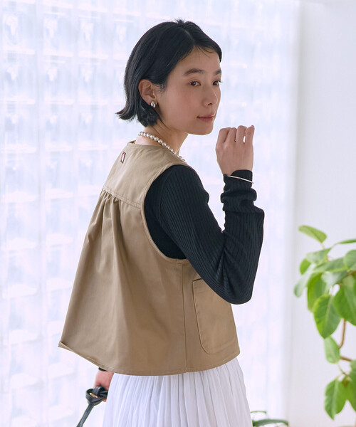 FREAK'S STORE(フリークスストア)の「RED KAP × FREAK'S STORE/レッドキャップ 別注 バックギャザーベスト<セットアップ対応>(ベスト・レディース・ベージュ/ナチュラル/オリーブ/その他2/ネイビー・フリ-)」の15枚目の写真