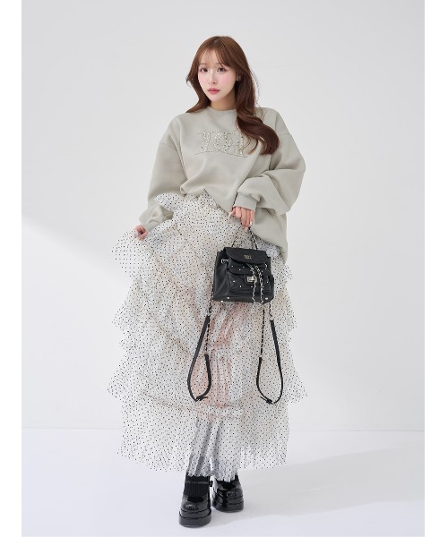 Darich（ダーリッチ）の「DDロゴビジュースウェットプルオーバー（スウェット・レディース・ホワイト/ピンク/イエロー/サックスブルー/ブラック/グレー・FREE）」の16枚目の写真