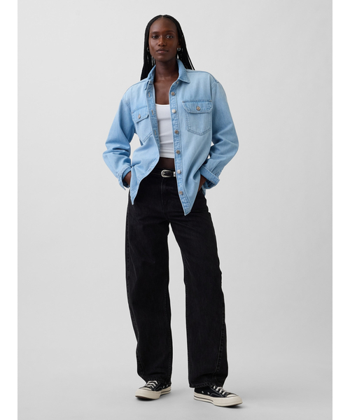 GAP(ギャップ)の「デニム ウエスタン シャケット(シャツ/ブラウス・レディース・ライトインディゴブルー・XS/S/M/L/XXS)」の2枚目の写真