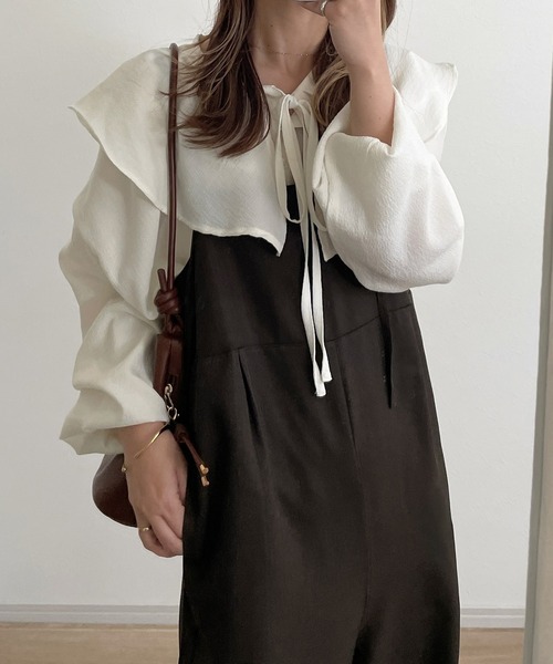 INTER FACTORY(インターファクトリー)の「choco - フリルカラーブラウス made in INTER FACTORY(シャツ/ブラウス・レディース・ピンク/アイボリー・FREE)」の14枚目の写真