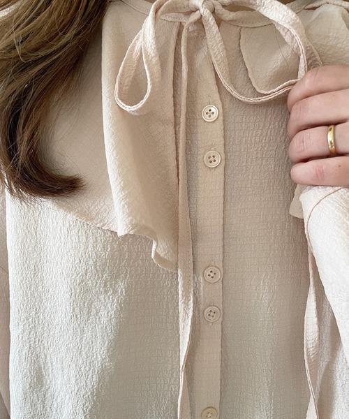 INTER FACTORY(インターファクトリー)の「choco - フリルカラーブラウス made in INTER FACTORY(シャツ/ブラウス・レディース・ピンク/アイボリー・FREE)」の10枚目の写真