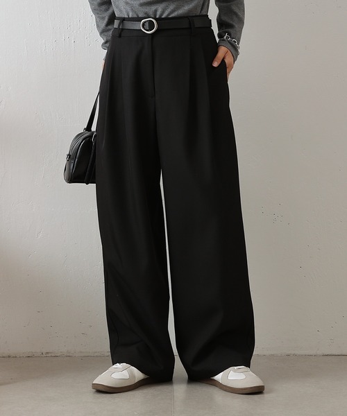 COLONY 2139(コロニートゥーワンスリーナイン)の「美脚2タックワイドパンツ(その他パンツ・レディース・ブラック/グレー/ベージュ・SMALL/MEDIUM)」の2枚目の写真