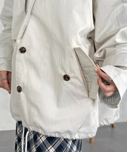 CPCM（シーピーシーエム）の「ミドル丈モッズトレンチコート（トレンチコート・レディース・アイボリー/ブラック/ベージュ・FREE）」の10枚目の写真