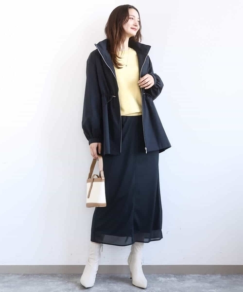 MK MICHEL KLEIN(エムケーミッシェルクラン)の「オーガンジートリコットシアータイトスカート/洗える(スカート・レディース・ライトブルー/ネイビー・38)」の16枚目の写真
