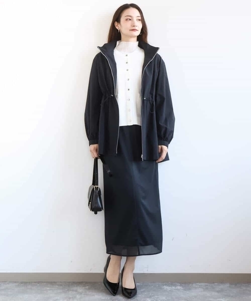 MK MICHEL KLEIN(エムケーミッシェルクラン)の「オーガンジートリコットシアータイトスカート/洗える(スカート・レディース・ライトブルー/ネイビー・38)」の21枚目の写真