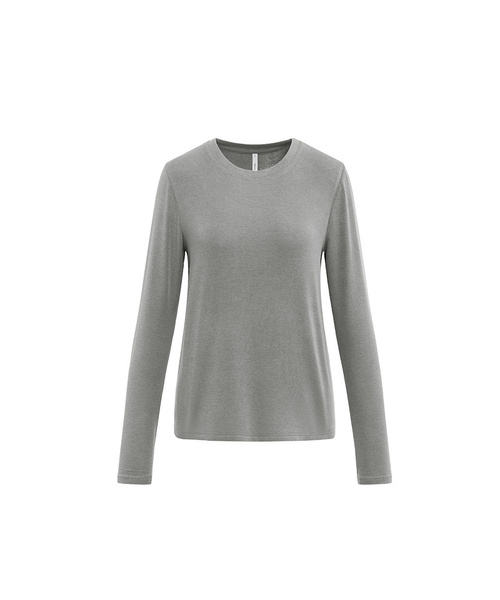 BUTTON SEOUL（ボタンソウル）の「[ウィメンズ] ソフトタッチベーシックロングスリーブTシャツ (5 COLORS)（Tシャツ/カットソー・レディース・ブラウン/ホワイト/スカイブルー/ブラック/ライトグレー・MEDIUM/SMALL/LARGE）」の3枚目の写真