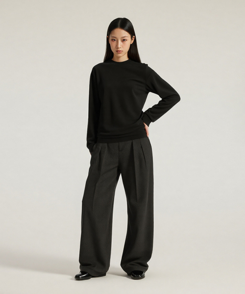 BUTTON SEOUL（ボタンソウル）の「[ウィメンズ] ソフトタッチベーシックロングスリーブTシャツ (5 COLORS)（Tシャツ/カットソー・レディース・ブラウン/ホワイト/スカイブルー/ブラック/ライトグレー・MEDIUM/SMALL/LARGE）」の10枚目の写真