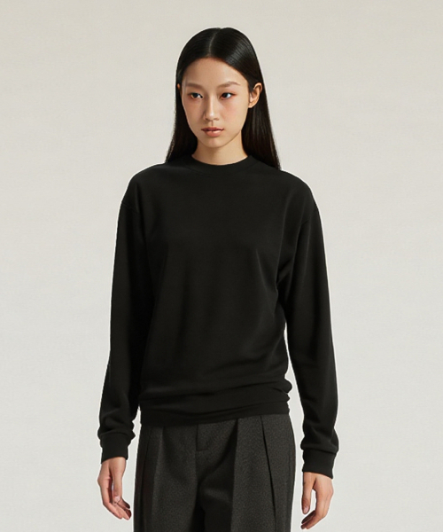 BUTTON SEOUL（ボタンソウル）の「[ウィメンズ] ソフトタッチベーシックロングスリーブTシャツ (5 COLORS)（Tシャツ/カットソー・レディース・ブラウン/ホワイト/スカイブルー/ブラック/ライトグレー・MEDIUM/SMALL/LARGE）」の11枚目の写真