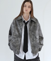 SOCCE（ソーシー）の「ヴィンテージ加工ルーズシルエット合皮ジャケット（その他アウター）」