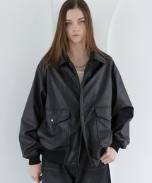 SOCCE | ヴィンテージ加工ルーズシルエット合皮ジャケット(その他アウター)