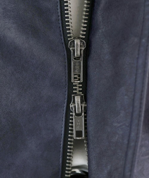 SOCCE（ソーシー）の「ヴィンテージ加工ルーズシルエット合皮ジャケット（その他アウター・メンズ・ブルー系/ブラック/グレー系・S/M/L/XL）」の22枚目の写真
