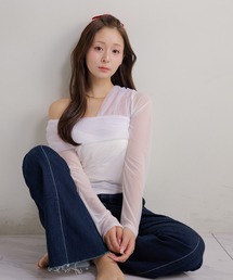 Seemi. byNICECLAUP | 【Seemi.】チュールトップス(Tシャツ/カットソー)