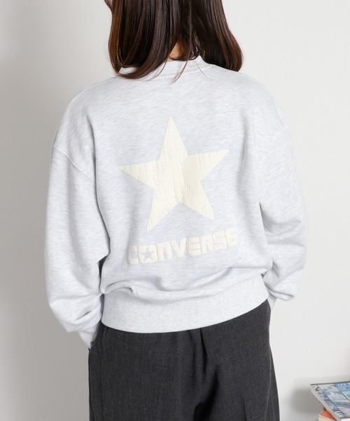 cepo(セポ)の「【CONVERSE】発泡プリント裏毛クルーネックスウェットプルオーバー(スウェット・レディース・ネイビー/オートミール/パープル・M)」の2枚目の写真