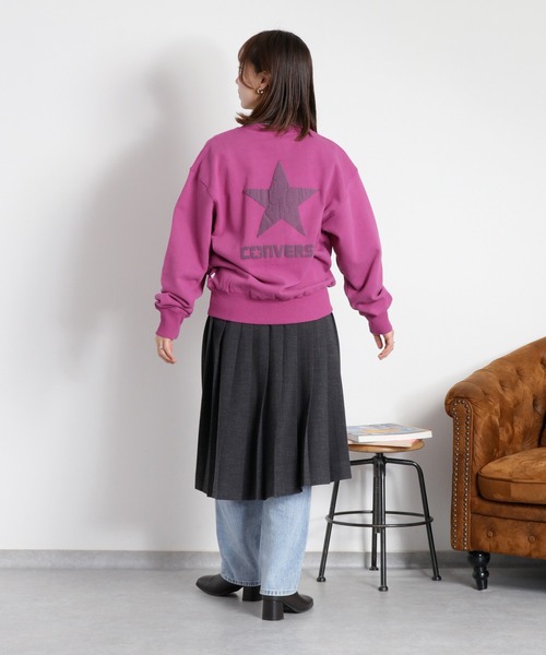 cepo(セポ)の「【CONVERSE】発泡プリント裏毛クルーネックスウェットプルオーバー(スウェット・レディース・ネイビー/オートミール/パープル・M)」の20枚目の写真