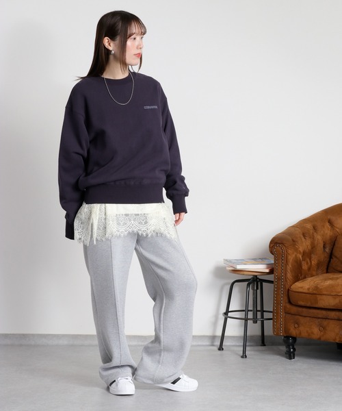 cepo(セポ)の「【CONVERSE】発泡プリント裏毛クルーネックスウェットプルオーバー(スウェット・レディース・ネイビー/オートミール/パープル・M)」の8枚目の写真