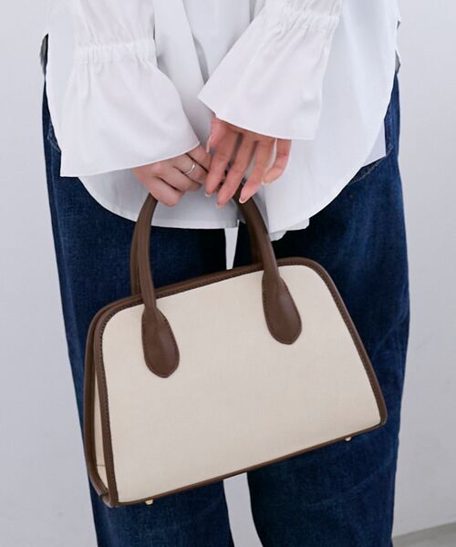 le.coeur blanc(ルクールブラン)の「キャンバスライクトートバッグ(トートバッグ・レディース・ブラウン/ブラック・FREE)」の8枚目の写真