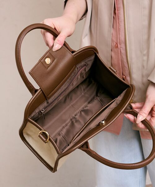 le.coeur blanc(ルクールブラン)の「キャンバスライクトートバッグ(トートバッグ・レディース・ブラウン/ブラック・FREE)」の10枚目の写真