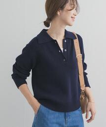 URBAN RESEARCH DOORS | 衿付き畦ニット | ポロ襟/春ニット/カジュアル(ニット/セーター)