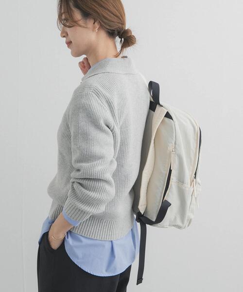 URBAN RESEARCH DOORS（アーバンリサーチドアーズ）の「衿付き畦ニット | ポロ襟/春ニット/カジュアル（ニット/セーター・レディース・アイボリー/ネイビー/ライトグレー・FREE）」の18枚目の写真