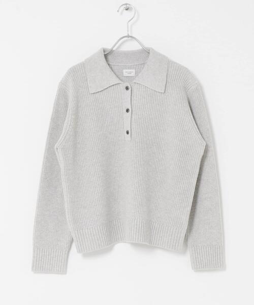 URBAN RESEARCH DOORS（アーバンリサーチドアーズ）の「衿付き畦ニット | ポロ襟/春ニット/カジュアル（ニット/セーター・レディース・アイボリー/ネイビー/ライトグレー・FREE）」の21枚目の写真