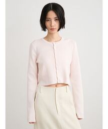 【洗える】organic RIBショートニットカーデ