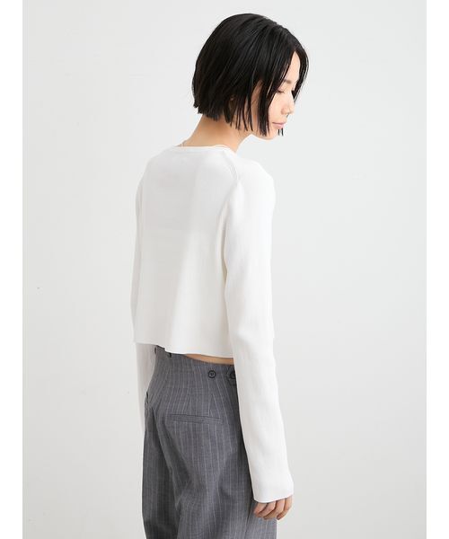 MIESROHE(ミースロエ)の「organicRIBショートニットカーデ(ニット/セーター・レディース・ホワイト/ライトピンク/イエロー/その他・F)」の6枚目の写真