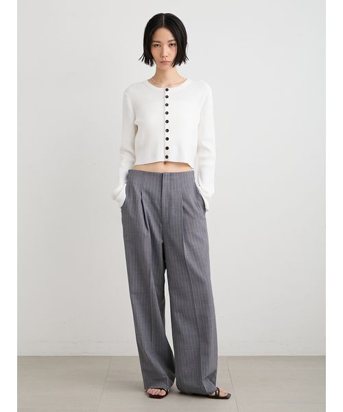 MIESROHE(ミースロエ)の「organicRIBショートニットカーデ(ニット/セーター・レディース・ホワイト/ライトピンク/イエロー/その他・F)」の8枚目の写真